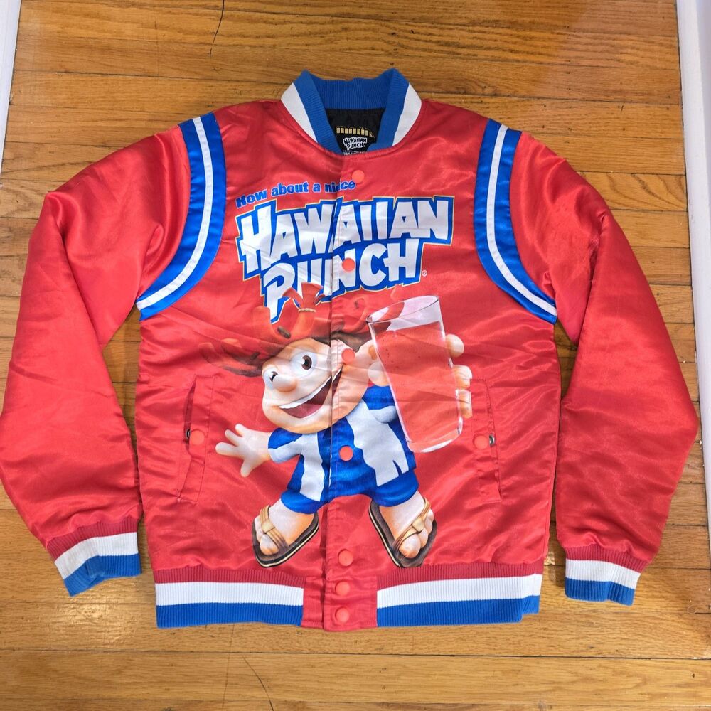 Hawiian Punch DeKryptic Red Satin Jacket SMALL Street Wear Hip Hop